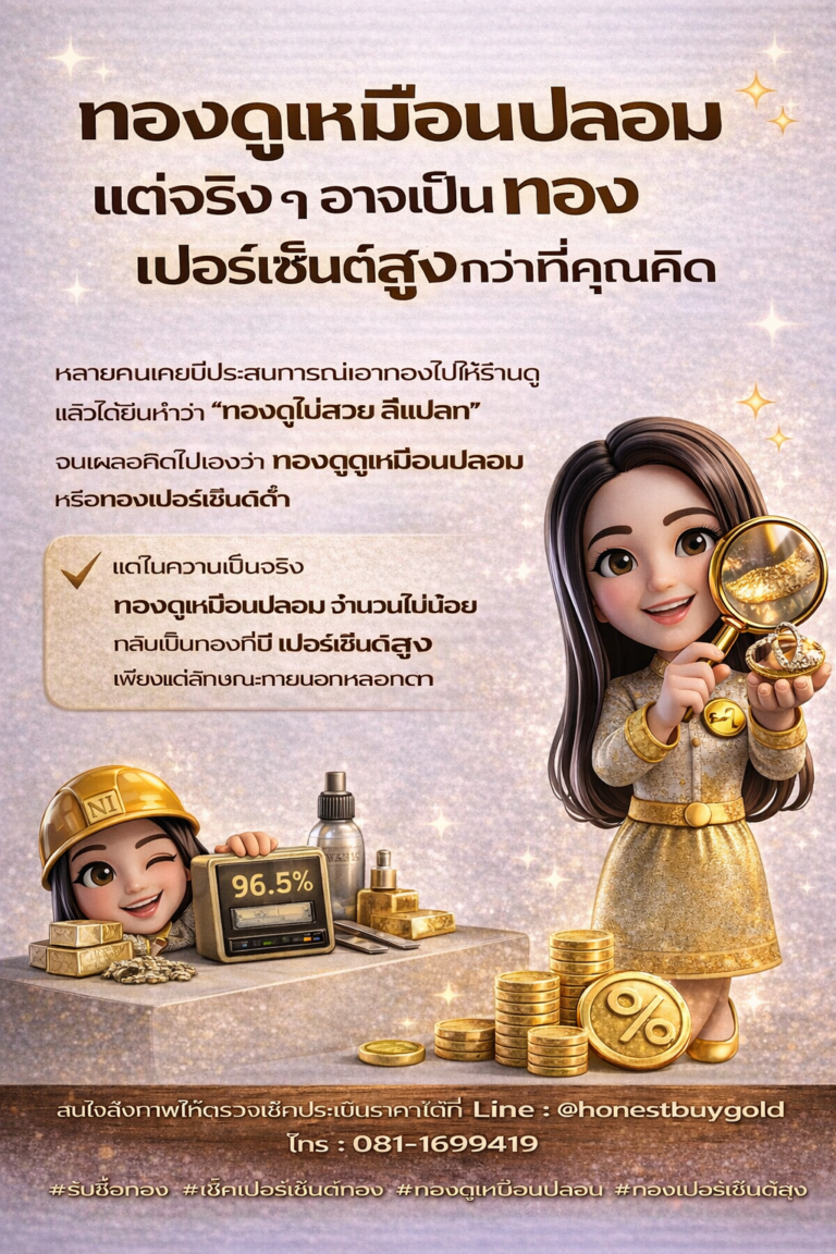 ทองที่ดูเหมือน “ปลอม” แต่จริง ๆ อาจเป็นทองเปอร์เซ็นต์สูงกว่าที่คุณคิด