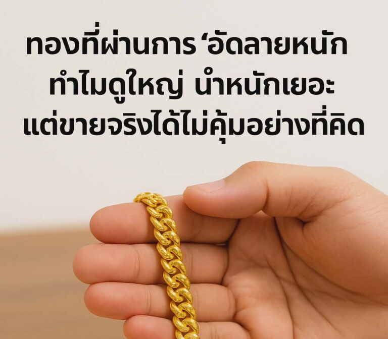 ทองที่ผ่านการ “อัดลายหนัก” ทำไมดูใหญ่ น้ำหนักเยอะ แต่ขายจริงได้ไม่คุ้มอย่างที่คิด